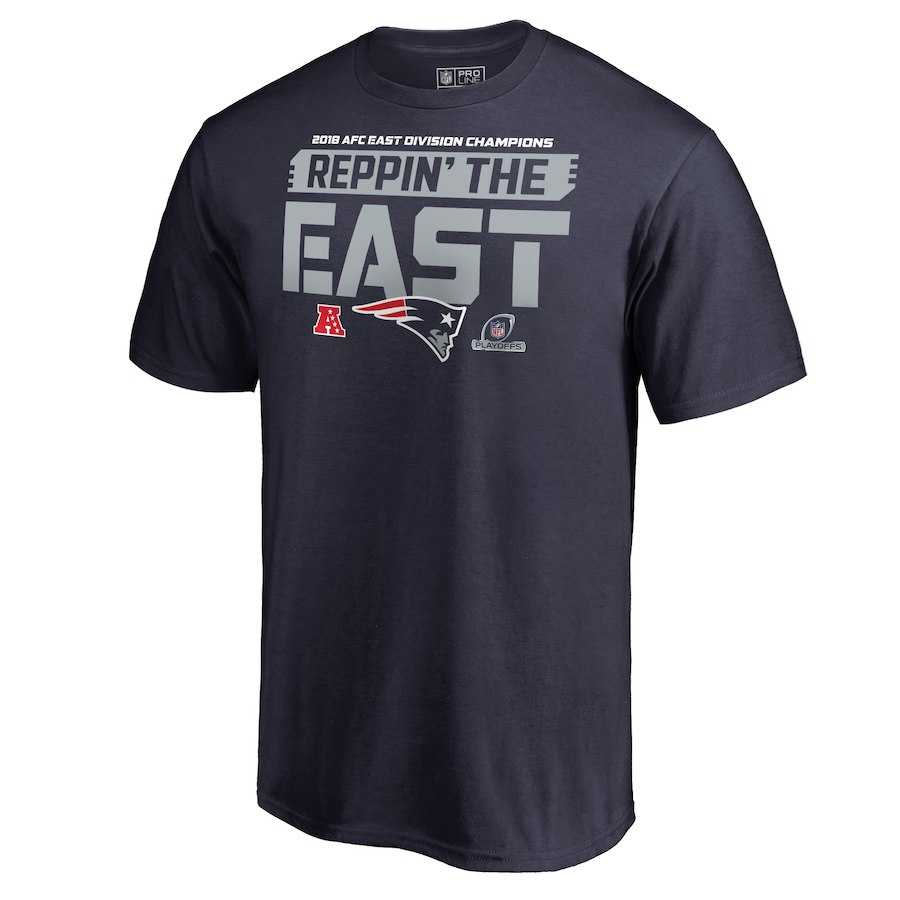 Men's Patriots Navy 2018 NFL Playoffs Reppin' The East T-Shirt,We sell and wholesale Men's Patriots Navy 2018 NFL Playoffs Reppin' The East T-Shirt on line form chian!